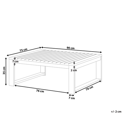 Table Basse - Table De Salon De Jardin Timor 90 Cm 75 Cm Acacia Rouge Foncé