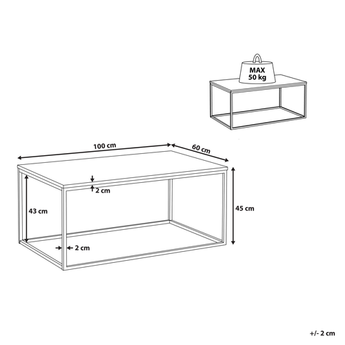 Table Basse - Table De Salon Delano Noir/doré