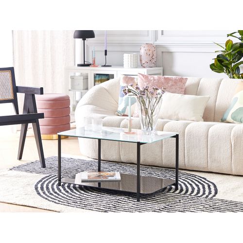 Table Basse - Table De Salon Gloster Verre De Sécurité Marbre Blanc