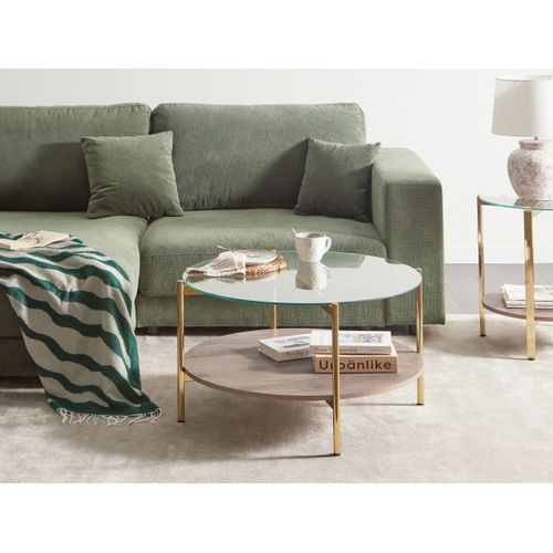 Table Basse - Table De Salon Lovell Verre De Sécurité Doré