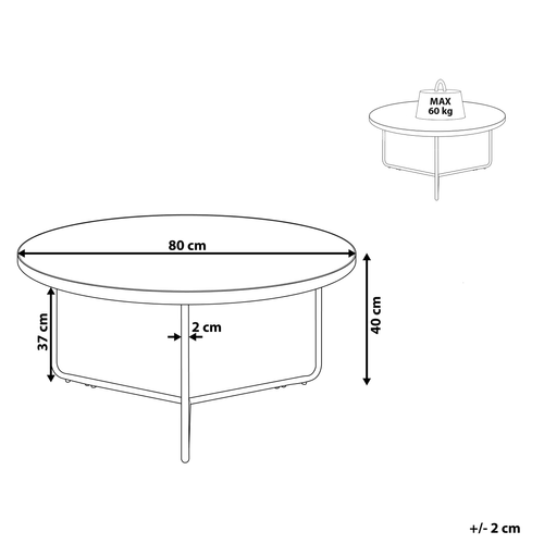 Table Basse - Table De Salon Melody Marron Clair