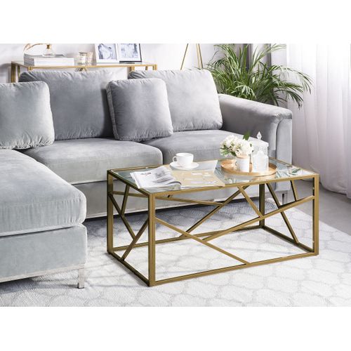 Table Basse - Table De Salon Orland Verre Doré