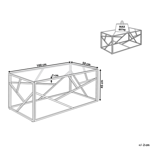 Table Basse - Table De Salon Orland Verre Doré