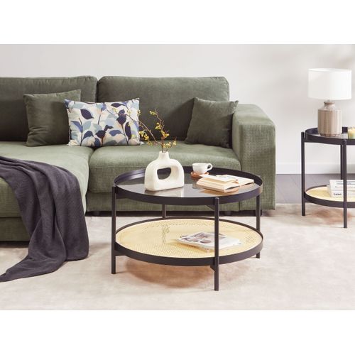 Table Basse - Table De Salon Reno Verre De Sécurité Noir