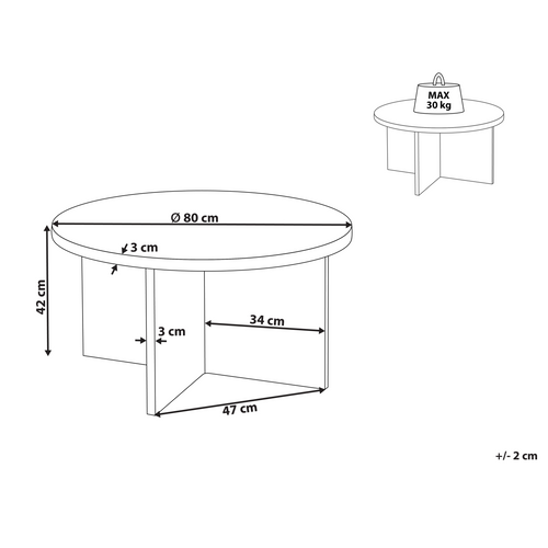 Table Basse - Table De Salon Stanton Marron Clair