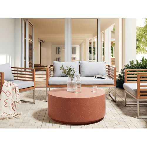 Table Basse - Table De Salon Trezzo Terrazzo Rouge