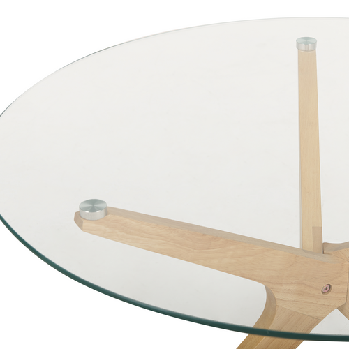 Table Basse - Table De Salon Valley Verre De Sécurité Marron Clair