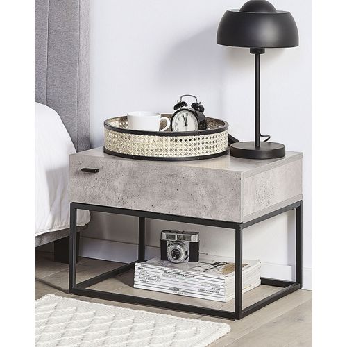 Table De Nuit - Table De Chevet à 1 Tiroir Cairo Gris Clair