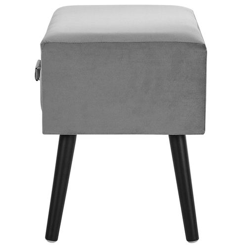 Table De Nuit - Table De Chevet à 1 Tiroir Eurostar Velours Gris