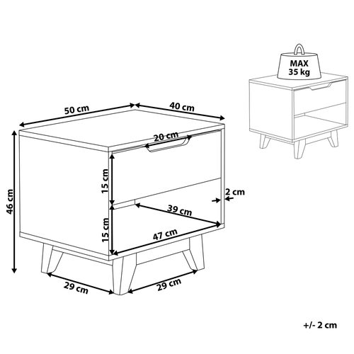 Table De Nuit - Table De Chevet à 1 Tiroir Spencer Blanc