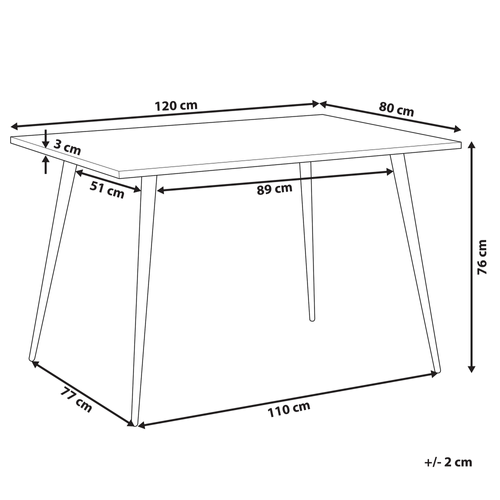 Table De Salle à Manger - Table De Repas Santiago Effet Béton Gris 120 Cm 80 Cm