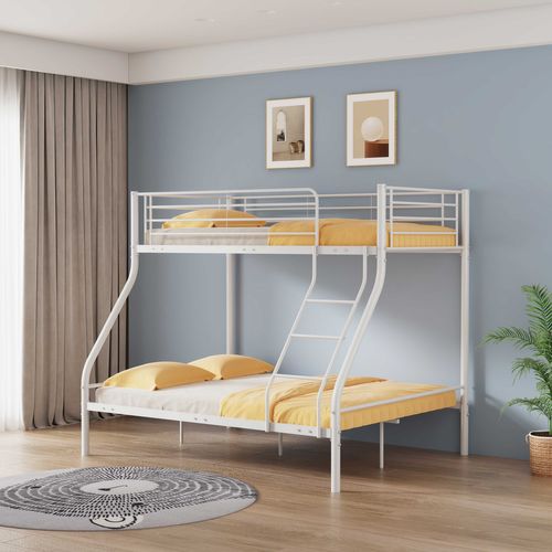 Lit Superposé Trixie 90x200 etamp; 140x200 - Métal - Blanc Mat