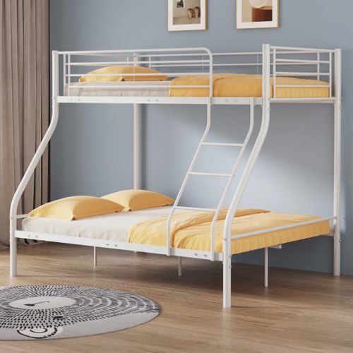 Lit Superposé Trixie 90x200 etamp; 140x200 - Métal - Blanc Mat