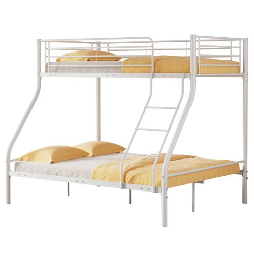 Lit Superposé Trixie 90x200 etamp; 140x200 - Métal - Blanc Mat