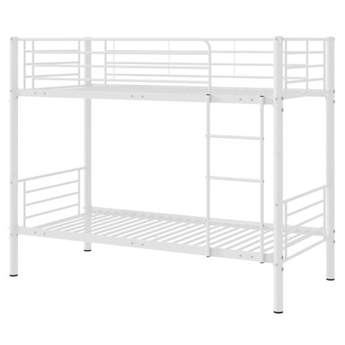 Lit Superposé Dixie 90x200cm - Métal - Blanc Mat