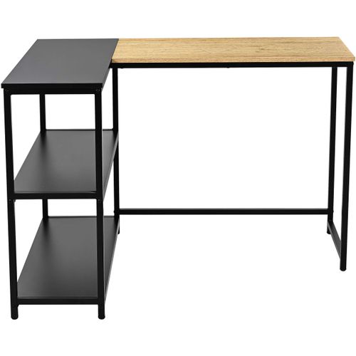 Bureau Det#039;angle Schmitt - 110x80x76cm - Avec Rangement - Décor Chêne/noir
