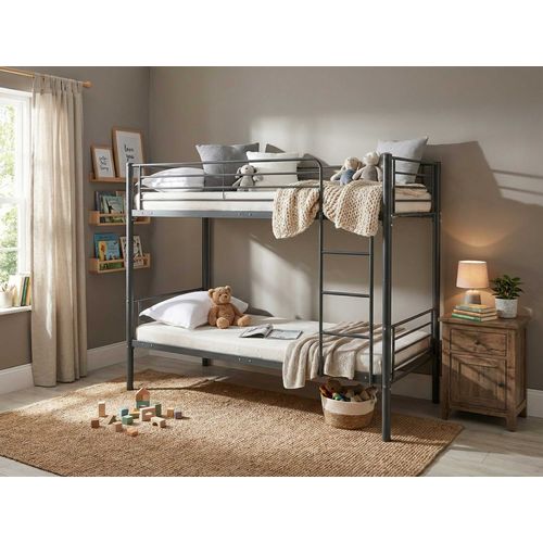 Lit Superposé Dixie 90x200cm - Métal - Noir Mat