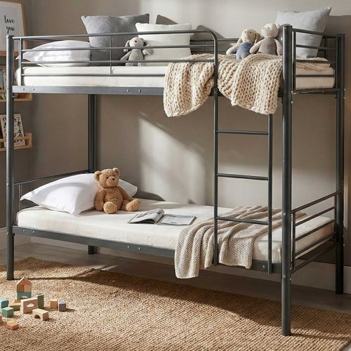 Lit Superposé Dixie 90x200cm - Métal - Noir Mat