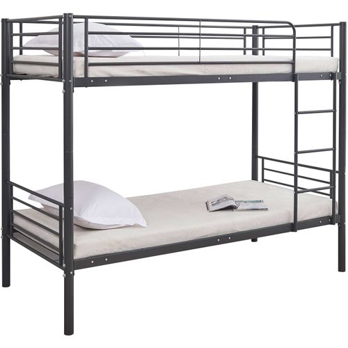 Lit Superposé Dixie 90x200cm - Métal - Noir Mat