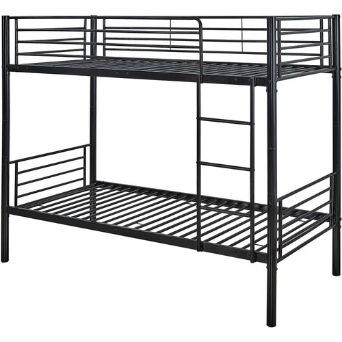 Lit Superposé Dixie 90x200cm - Métal - Noir Mat