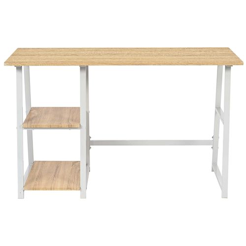 Bureau Dwayne - 120x50x73cm - Avec Rangement - Décor Chêne/blanc