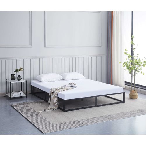 Cadre De Lit Marek En Métal - 160x200cm - Noir Mat