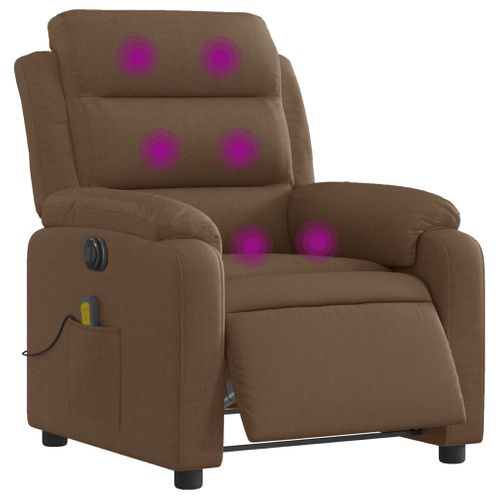 Fauteuil Relax - Fauteuil Inclinable - Fauteuil De Relaxation Électrique Marron Tissu We234