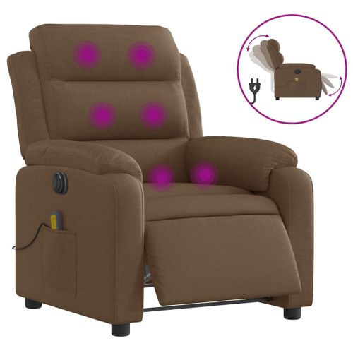 Fauteuil Relax - Fauteuil Inclinable - Fauteuil De Relaxation Électrique Marron Tissu We234