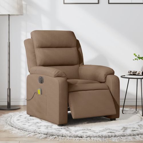 Fauteuil Relax - Fauteuil Inclinable - Fauteuil De Relaxation Électrique Marron Tissu We234