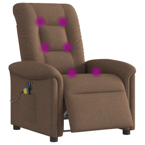 Fauteuil Relax - Fauteuil Inclinable - Fauteuil De Relaxation Électrique Marron Tissu We235