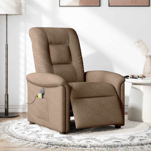 Fauteuil Relax - Fauteuil Inclinable - Fauteuil De Relaxation Électrique Marron Tissu We235