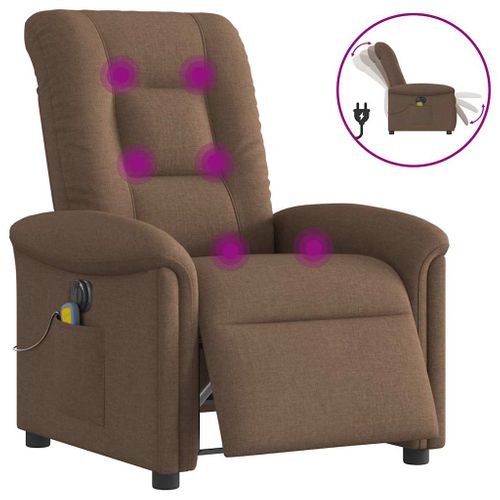 Fauteuil Relax - Fauteuil Inclinable - Fauteuil De Relaxation Électrique Marron Tissu We235