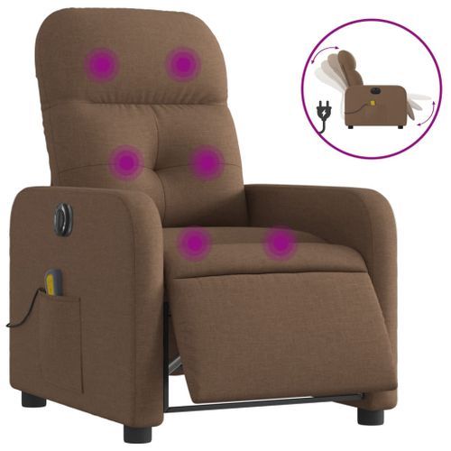 Fauteuil Relax - Fauteuil Inclinable - Fauteuil De Relaxation Électrique Marron Tissu We244