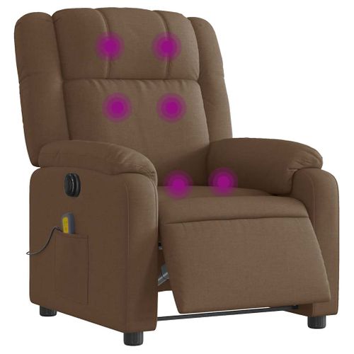Fauteuil Relax - Fauteuil Inclinable - Fauteuil De Relaxation Électrique Marron Tissu We237
