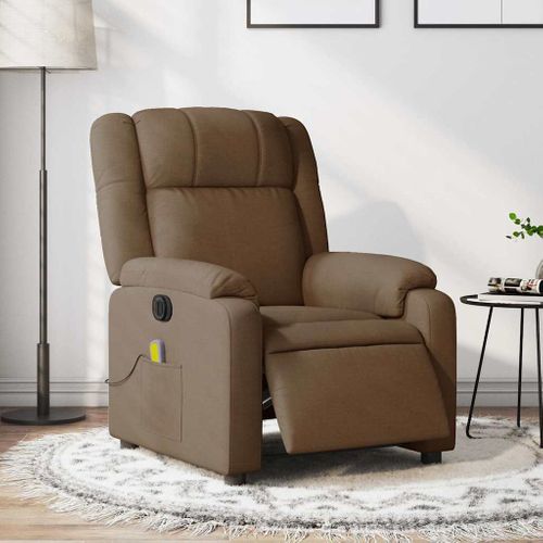 Fauteuil Relax - Fauteuil Inclinable - Fauteuil De Relaxation Électrique Marron Tissu We237