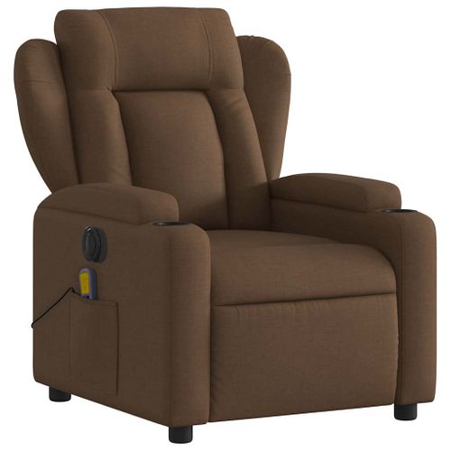 Fauteuil Relax - Fauteuil Inclinable - Fauteuil De Relaxation Électrique Marron Tissu We236