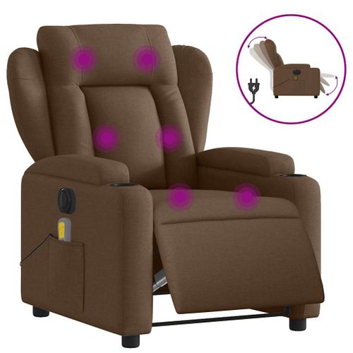 Fauteuil Relax - Fauteuil Inclinable - Fauteuil De Relaxation Électrique Marron Tissu We236