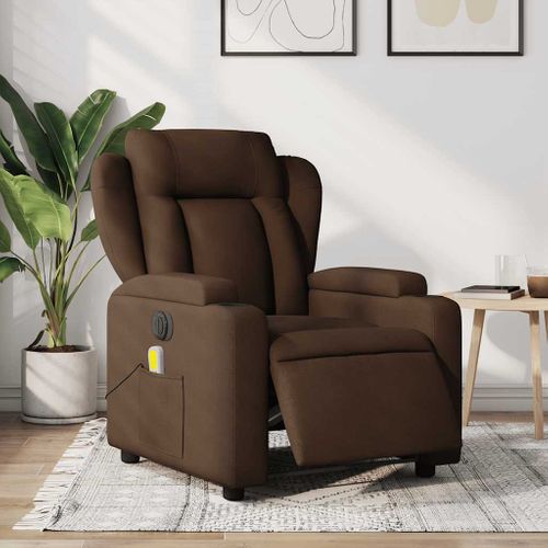 Fauteuil Relax - Fauteuil Inclinable - Fauteuil De Relaxation Électrique Marron Tissu We236