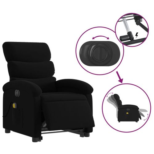 Fauteuil Relax - Fauteuil Inclinable - Fauteuil De Relaxation Électrique Noir Tissu We250
