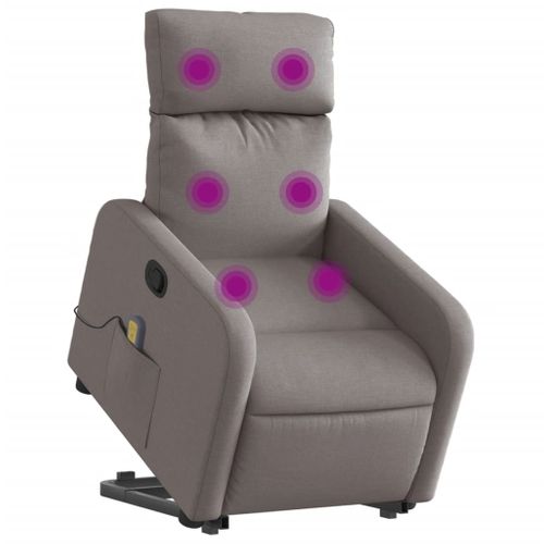 Fauteuil Relax - Fauteuil Inclinable - Fauteuil De Relaxation Taupe Tissu We383