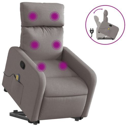 Fauteuil Relax - Fauteuil Inclinable - Fauteuil De Relaxation Taupe Tissu We383