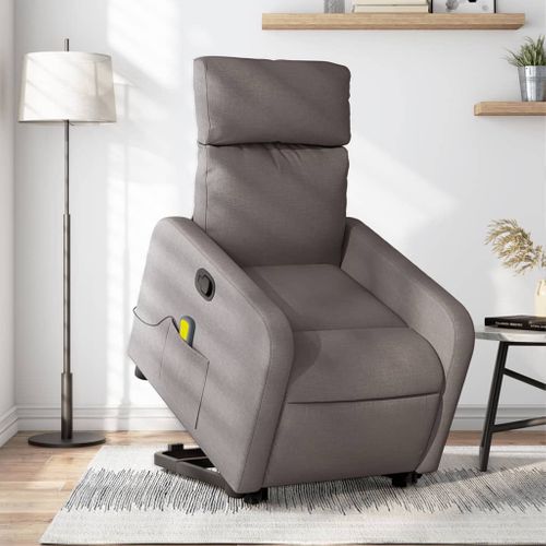 Fauteuil Relax - Fauteuil Inclinable - Fauteuil De Relaxation Taupe Tissu We383