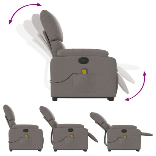 Fauteuil Relax - Fauteuil Inclinable - Fauteuil De Relaxation Taupe Tissu We392