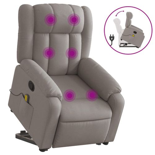 Fauteuil Relax - Fauteuil Inclinable - Fauteuil De Relaxation Taupe Tissu We389