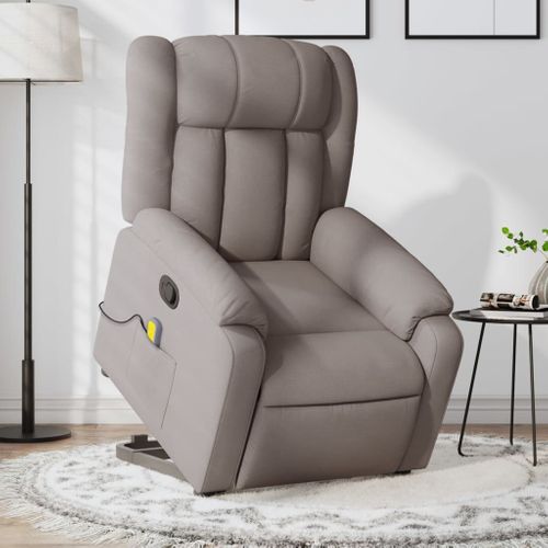 Fauteuil Relax - Fauteuil Inclinable - Fauteuil De Relaxation Taupe Tissu We389