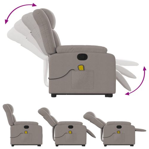 Fauteuil Relax - Fauteuil Inclinable - Fauteuil De Relaxation Taupe Tissu We389