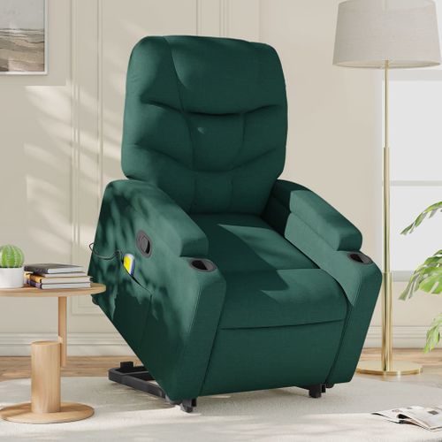 Fauteuil Relax - Fauteuil Inclinable - Fauteuil De Relaxation Vert Foncé Tissu We404