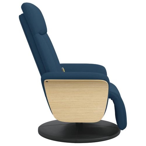 Fauteuil Relax - Fauteuil Inclinable - Fauteuil De Relaxation Avec Repose-pieds Bleu Tissu We111