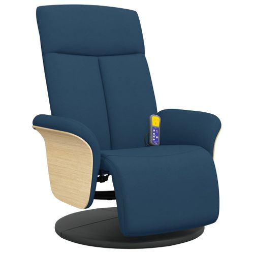 Fauteuil Relax - Fauteuil Inclinable - Fauteuil De Relaxation Avec Repose-pieds Bleu Tissu We111