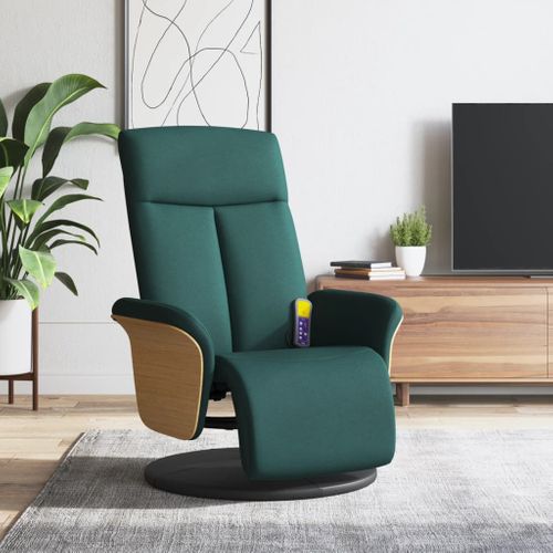Fauteuil Relax - Fauteuil Inclinable Et Repose-pieds Vert Foncé Tissu We287